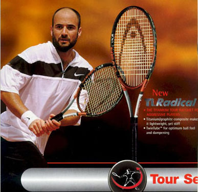 Andre Agassi in a Head Advertisement
